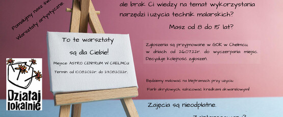 Pomalujmy nasz świat. Warsztaty artystyczne dla dzieci i młodzieży.